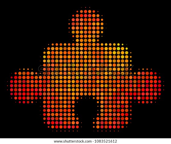 Dotted Component Icon Bright Pictogram Orange Stock Vector (Royalty ...