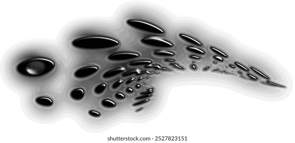 Dotted corner halftone dynamic border or text divider with melted edges. Gradient shadow effect. Copy space for text. Vector.