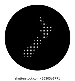Dotted Country Silhouette. New Zealand in halftone style