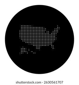 Dotted Country Silhouette. USA in halftone style