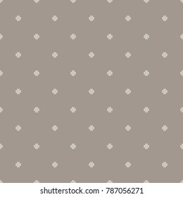 Dotted cross seamless vector pattern. Geometric repeating background.