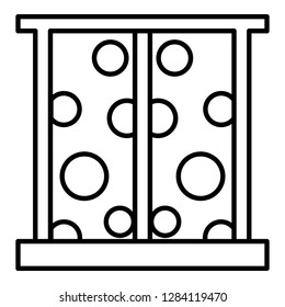 Dotted curtain icon. Outline dotted curtain vector icon for web design isolated on white background