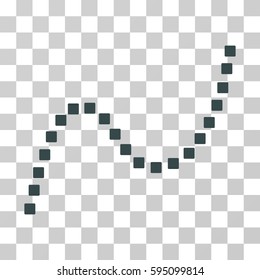 Dotted Curve icon. Vector illustration style is flat iconic symbol, soft blue color, transparent background. Designed for web and software interfaces.