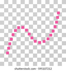 Dotted Curve icon. Vector illustration style is flat iconic symbol, pink color, transparent background. Designed for web and software interfaces.
