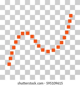 Dotted Curve icon. Vector illustration style is flat iconic symbol, orange color, transparent background. Designed for web and software interfaces.