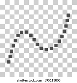 Dotted Curve icon. Vector illustration style is flat iconic symbol, gray color, transparent background. Designed for web and software interfaces.