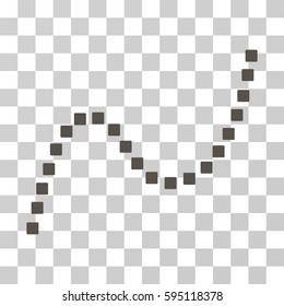 Dotted Curve icon. Vector illustration style is flat iconic symbol, grey color, transparent background. Designed for web and software interfaces.