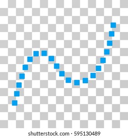 Dotted Curve icon. Vector illustration style is flat iconic symbol, blue color, transparent background. Designed for web and software interfaces.