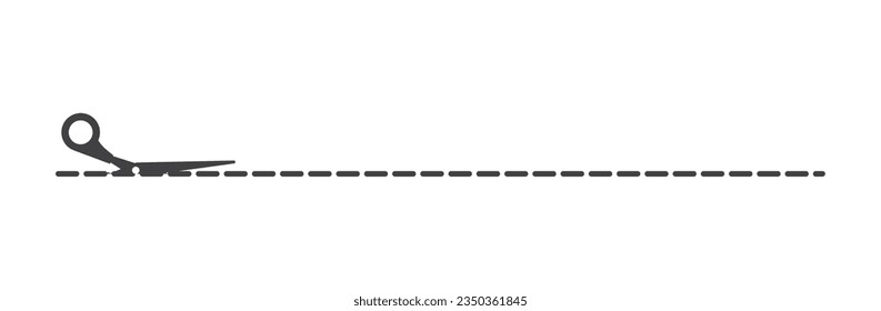 Dotted cut lines with scissor icon, scissors with cut lines. Scissors with cut lines, coupon cutting icon. Scissor cutting icon vector illustration. Isolated on white background.