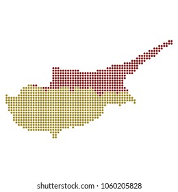 Dotted Cyprus Map. Vector pattern of Cyprus Map combined of circle elements. Vector geographic map.