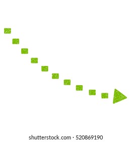 Dotted Decline Trend grainy textured icon for overlay watermark stamps. Flat symbol with dirty texture. Dotted vector eco green ink rubber seal stamp with grunge design on a white background.
