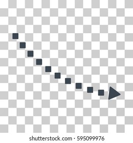 Dotted Decline Trend icon. Vector illustration style is flat iconic symbol, smooth blue color, transparent background. Designed for web and software interfaces.