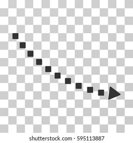 Dotted Decline Trend icon. Vector illustration style is flat iconic symbol, gray color, transparent background. Designed for web and software interfaces.