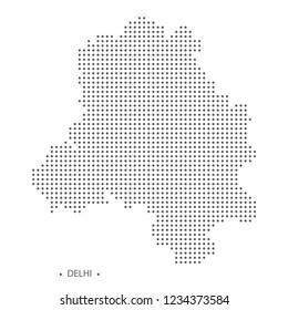 Dotted Delhi Map. Vector Eps10.