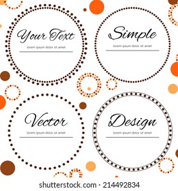 Dotted design in autumn colors for your text - four dotted circles