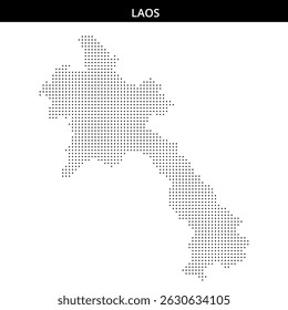 Dotted design of the geographical layout of Laos