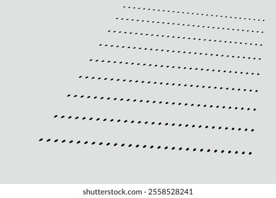 dotted design illustration for notebook and newspaper. Dots, half-tone elements. speckles, stipples geometric pattern. Halftones, polka dots, screen-tone patterns, design elements. Horizontal dotted 