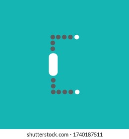 Dotted design logo with letter C