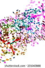 Dotted digital map illustration, mosaic background