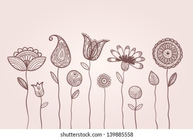 Dotted doodle flowers