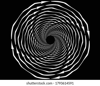  Dotted, dots, speckles abstract concentric circle. Spiral, swirl, twirl element.Circular and radial lines volute, helix.Segmented circle with rotation.Radiating arc lines.Cochlear