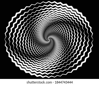 Dotted, dots, speckles abstract concentric circle. Spiral, swirl, twirl element.Circular and radial lines volute, helix.Segmented circle with rotation.Radiating arc lines.Cochlear