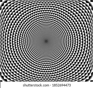 Dotted, dots, speckles abstract concentric circle. Spiral, swirl, twirl element.Circular and radial lines volute, helix.Segmented circle with rotation.Radiating arc lines.Cochlear