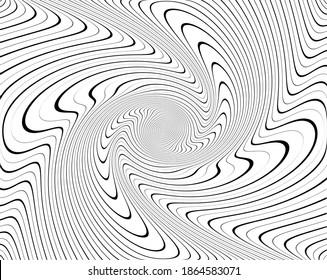 Dotted, dots, speckles abstract concentric circle. Spiral, swirl, twirl element.Circular and radial lines volute, helix.Segmented circle with rotation.Radiating arc lines.Cochlear
