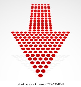 Dotted Down Arrow in Perspective