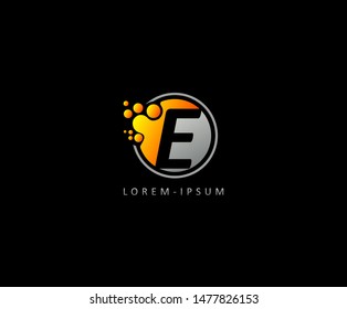 Dotted E Letter Logo. E Letter Design with dot shape ,perfect for modern technology, network, software and science brand.