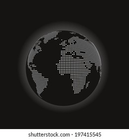 Dotted Earth with white glowing