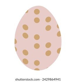 Gekünsteltes Osterei. Buntes Urlaubselement in eleganter Pastellpalette. Vektor-flache Cartoon-Illustration isoliert auf Weiß, Design für Aufkleber, Icon, dekorative Vorlage, Grußkarte und Postkarte.