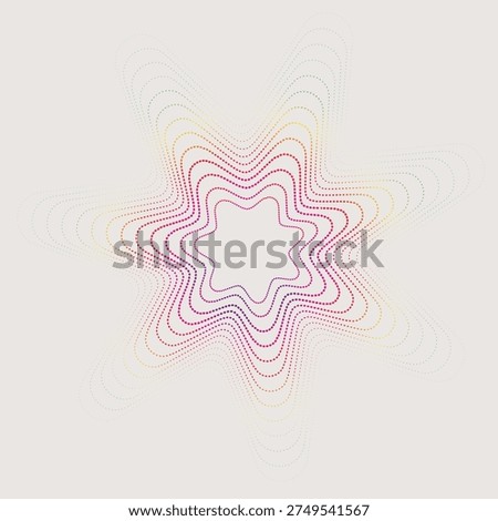 Dotted Eight-Pointed Star Vector Icon - Octagram Symbol, Minimalist Dotted 8-Point Star Graphic on White Background, Geometric Dotted Star Illustration with 8 Points, Vector EPS Format
