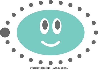Dotted ellipse shape for tracing lines for preschool and kindergarten school kids for drawing practice
