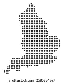 Dotted England map, black dot map of England