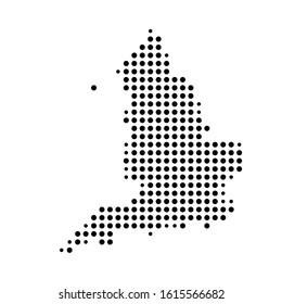 Dotted England Map on the white background