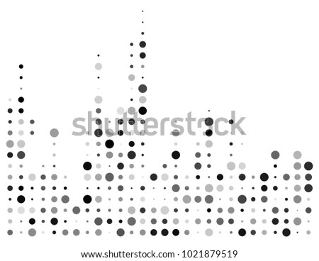 dotted equalizer, sound wave symbol isolated on white background
