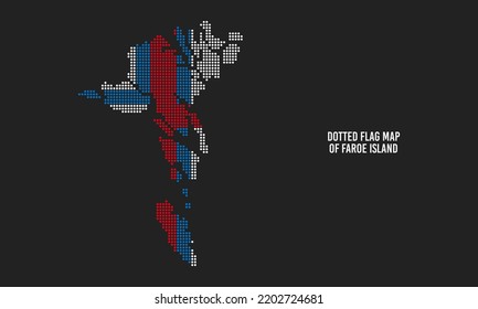 Dotted Faroe Island Flag Map illustration