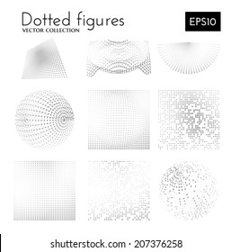 Dotted figures collection. Vector eps10.