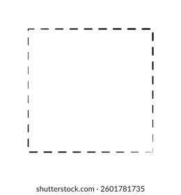 Dotted figures isolated on white background. Rectangular shape with dashed cut here line for coupon, discount, sale ticket. dotted rectangle clipart. Vector illustration. Eps file 24.