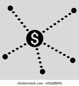 Dotted Financial Links vector toolbar icon. Style is flat icon symbol, black color, light gray background, rhombus dots.