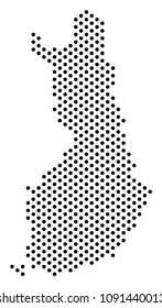 Dotted Finland map. Vector territorial plan. Cartographic composition of Finland map designed with filled circles.