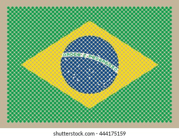 Dotted flag of Brazil.Vector Brazilian flag.