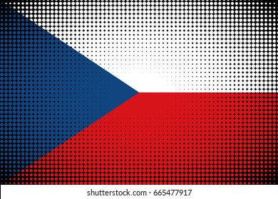 Dotted Flag of Czech Republic, Halftone background