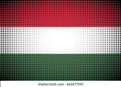 Dotted Flag of Hungary, Halftone background