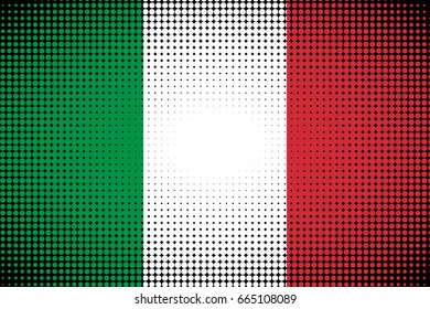 Dotted Flag of Italy, Halftone background