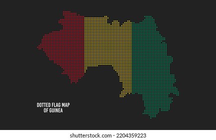 Dotted Flag Map of Guinea Vector Illustration