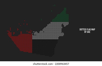 Dotted Flag Map Karte der Vereinigten Arabischen Emirate