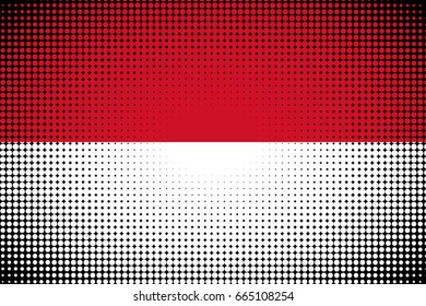 Dotted Flag of Monaco, Halftone background