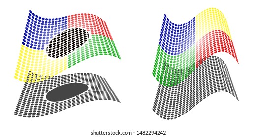 Dotted flag on white background. Vector illustration